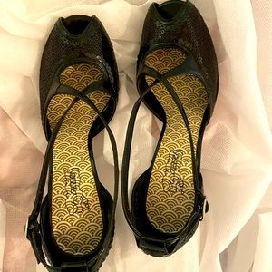 Peep toe sequin high heel pump
